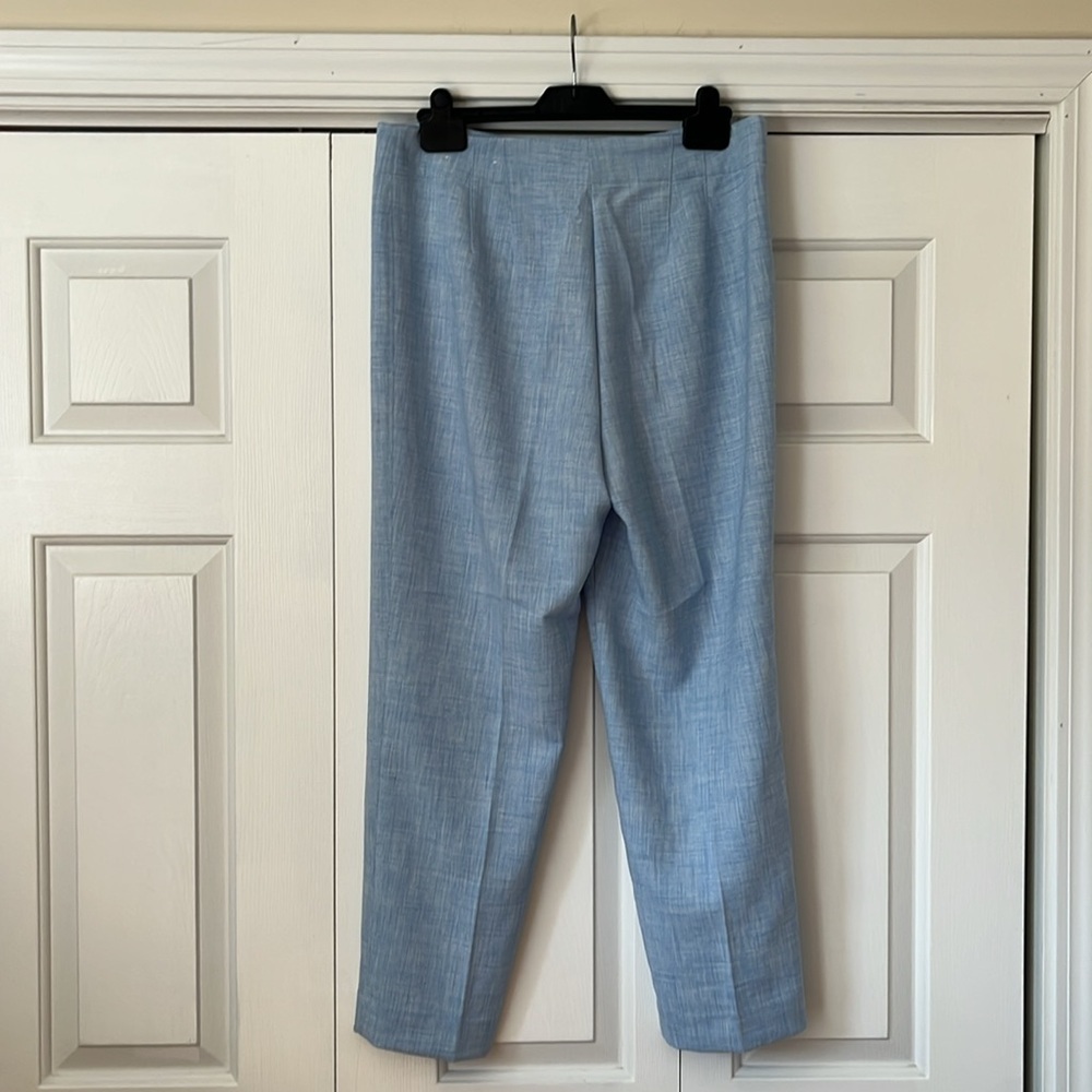 New Ann Taylor The Lana Light Blue slim ankle Pants in crosshatch size 10. - Picture 7 of 8